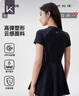 Keep泳衣女士连体裙式专业游泳衣大码温泉泳装599黑色三件套 XL 实拍图