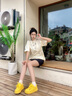 环球小众不撞款柠檬黄小白鞋子女2025春季新款百搭厚底休闲鞋板鞋 实拍图
