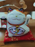 掼悦自动摇手招财猫迷你小号陶瓷摆件店铺开业送礼办公室家居摆件装饰 5寸摇手生意兴隆-财扇【配坐垫】 实拍图