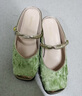 达芙妮穆勒鞋女包头绣花粗跟中跟文艺夏季外穿拖鞋2025新款夏季少女网红 绿色 38 标准码 实拍图