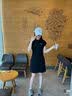 斐乐 斐乐官方女装针织连衣裙2025夏季新款时尚休闲无袖收腰裙子 正黑色-BK XL 175/92A/XL 实拍图