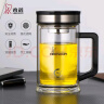 希诺抗菌双层玻璃杯男家用商务办公水杯带手柄泡茶杯子XN-9005K 420mL 实拍图