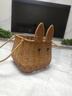 猎玄仿藤编织篮子收纳篮野餐篮手工兔水果篮筐春游拍照道具手提花篮 【大号兔篮】 17*17*15cm 实拍图