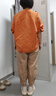啄木鸟休闲套装中年妈妈女士2025夏季新款宽松大尺码减龄时尚港味两件 桔衣卡其裤套装 XL(建议115斤-130斤) 实拍图