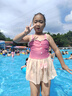 梵迪拉（F.DYRAA）儿童泳衣女童连体公主裙可爱女孩泡温泉幼儿宝宝游泳32643粉色3XL 实拍图