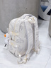 JCZS日系书包初中女生大容量高颜值ins风小众简约双肩背包高中大学生 白色+挂饰加大加厚防水 实拍图