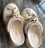 天美意浪花洞洞鞋轻便耐磨一脚蹬女鞋子外穿凉拖鞋 米色 37 实拍图