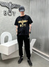 BOY LONDON【时光轮环】短袖情侣款春夏老鹰光环黑色T恤N01902 黑色 S 实拍图