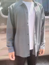 罗蒙（ROMON）夏季薄款休闲夹克衬衫外套中年男士超轻薄单层冰丝宽松防晒上衣服 灰色 XL :(140-155斤) 实拍图