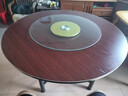 依恋达折叠式餐桌家用餐桌带转盘桌子中式饭桌酒店商用圆桌子可折叠餐桌 黑胡桃【玻璃转盘+桌面+桌腿】 1.3m 可坐8-10人 实拍图