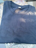 重磅纯棉短袖t恤男高档纯色印花休闲基础款内搭半袖打底衫 深蓝 S     80-105斤 实拍图