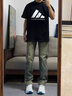迪伽达美式高街cleanfit复古蓝牛仔裤男春秋季直筒修身vibe裤子高腰微喇 GY-3026蓝色 XL 实拍图