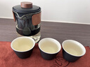 午间陶瓷茶杯带盖过滤泡茶杯办公杯家用水杯茶水分离杯快客杯一壶三杯 远山快客杯【磨砂黑】 实拍图
