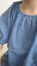 无印良品（MUJI） 女式 强捻短袖罩衫女装衬衫衬衣内搭夏季款纯棉全棉上衣BC2J8C4S 蓝色 L 165/88A 实拍图
