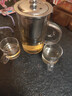 直身泡茶壶茶水分离高硼硅玻璃不锈钢内胆茶具套装煮茶泡茶壶 直身钢漏壶500ML+2防爆杯90ML 实拍图