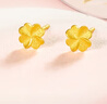 周六福幸运四叶草足金999黄金耳钉女 计价A0912975 一对 约0.85g 实拍图