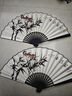 王星记扇子9寸古典丝绸绢扇中国风男士折扇日用折叠杭州礼品扇定制收藏 竹留清音-白面 9寸 实拍图