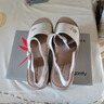 红蜻蜓皮凉鞋女平底妈妈软皮软底凉拖鞋中老年沙滩鞋女WTK240782米色40 实拍图