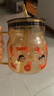 拜杰牛奶杯早餐杯高硼硅水杯杯子小女孩玻璃水杯带盖带吸管500ML 实拍图