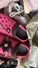 利达妮（TZLDN）黑色增高厚底洞洞鞋女款2025年最新款凉鞋防滑沙滩拖鞋女外穿夏季 树莓红【大花朵6颗】 36-37 【标准码、8CM厚底】 实拍图