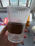 【采销严选】玻璃水杯带杯架套装家用茶杯防烫束腰耐热客厅水杯 风琴杯+木杯套 320ml 1只 实拍图
