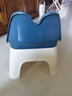凳子小矮凳靠背家用可爱儿童塑料换鞋凳卫生间浴室洗澡小板凳椅子 北欧蓝-大号带靠背 实拍图