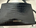 CHARLES&KEITH鳄鱼纹凯莉包手提斜挎婚包包女包生日礼物CK2-50270880-1 Black黑色 S 实拍图