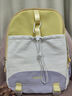 名创优品学生书包初中高中大学生女生撞色清新甜美校园双肩包休闲旅游背包 紫配黄 实拍图