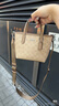 蔻驰（COACH）【官方授权店】女士city15小号单肩斜挎包托特包PVC配皮送女友 CW032SVPWH浅卡其豆沙粉 实拍图