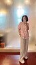浪莎冰丝棉阔腿裤女春夏薄款防蚊防晒女裤直筒显瘦高腰垂感休闲裤子女 实拍图