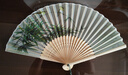 六品堂扇子古风折扇中国风女男汉服旗袍古典舞蹈跳舞儿童夏季随身便携绢布折叠小扇子 竹枝 实拍图