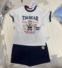 Teenie Weenie Kids小熊童装25夏季新款男女宝宝印花短袖短裤套装 藏青色 100 cm 实拍图