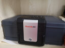 盾牌2017款官方正品防火防水电子密码上翻式小型保险箱家用A4文件办公手提保管箱证件票据卡砖收纳盒 电子密码锁款【灰蓝色】 实拍图