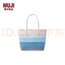 无印良品（MUJI） 手编包 环保材料 手提包菜篮子编织包 包包 度假沙滩包 5色蓝色横条纹/小 NONE 实拍图