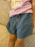 ASK JUNIOR童装儿童裤子女童中大童牛仔短裤运动跑步休闲薄款夏裤 蓝色 140 实拍图