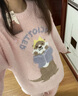 蕉内【刘浩存同款】绒绒520H睡衣男女士保暖加厚半边绒情侣家居服冬季 【刘浩存同款】搓脸獭-羽粉 2XL 实拍图