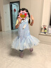 迪士尼（DISNEY）女童时尚亮片人鱼连衣裙子六一 儿童节 演出礼服夏HYZ24W020蓝130 实拍图