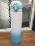 多样屋（TAYOHYA）保温杯弹跳盖杯子316不锈钢大容量学生保冷水杯车载500ml 冰蓝白 实拍图