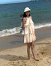 COSMICKISS遮阳帽风扇帽子充电女士遮阳防晒夏季户外大檐空顶骑行休闲太阳帽 可充电风扇帽子-米色（风扇颜色随机） 实拍图
