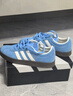 adidas「T头鞋」VL COURT复古休闲板板鞋德训鞋男女阿迪达斯轻运动   蓝色/亮白/树脂黄   38 实拍图
