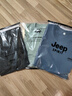 吉普JEEP【纯棉3件装】短袖T恤男20222夏季新款男士体恤衫纯色半袖圆领中青年宽松休闲百搭上衣男  豆绿+雾霾蓝+黑色 5XL（建议175-190斤） 实拍图