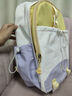 名创优品学生书包初中高中大学生女生撞色清新甜美校园双肩包休闲旅游背包 紫配黄 实拍图