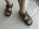卡帝乐鳄鱼凉鞋男真皮夏季2025新款防臭沙滩鞋男士休闲开车鞋防滑凉拖鞋防水 棕色 39 实拍图