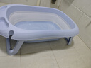 世纪宝贝（babyhood）婴儿洗澡盆 宝宝可折叠浴盆洗澡神器 加大加厚防滑 带浴架 实拍图