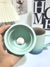 叁旬（sanxun） 知行陶瓷泡茶马克杯带盖过滤水杯女男办公室茶水分离杯子定制 知行马克杯【湖兰釉】 实拍图
