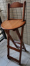 竹艺佳可折叠吧台椅高脚凳家用收银台酒吧餐厅椅子客厅靠背实木现代简约 茶色-大号【免安装 可折叠】 实拍图