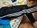 阿迪达斯 （adidas）运动裤男春季宽松透气直筒裤跑步运动防风休闲裤 黑白直筒裤 S  实拍图