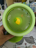 欧利文小风扇桌面床上用夹子式USB充电小型夹扇 便携式迷你大风力婴儿电风扇办公室厕所宿舍风宝 绿色 实拍图