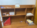 米昊（MIHAO） 电脑桌台式家用书桌书柜组合办公写字台学习桌子 实木芯丨双抽一柜 墨语100*45CM 实拍图