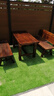 喵喵藤 室外露天阳台桌椅实木喝茶桌椅三件套庭院碳化防腐木户外桌椅组 长120cm（一桌二椅） 实拍图